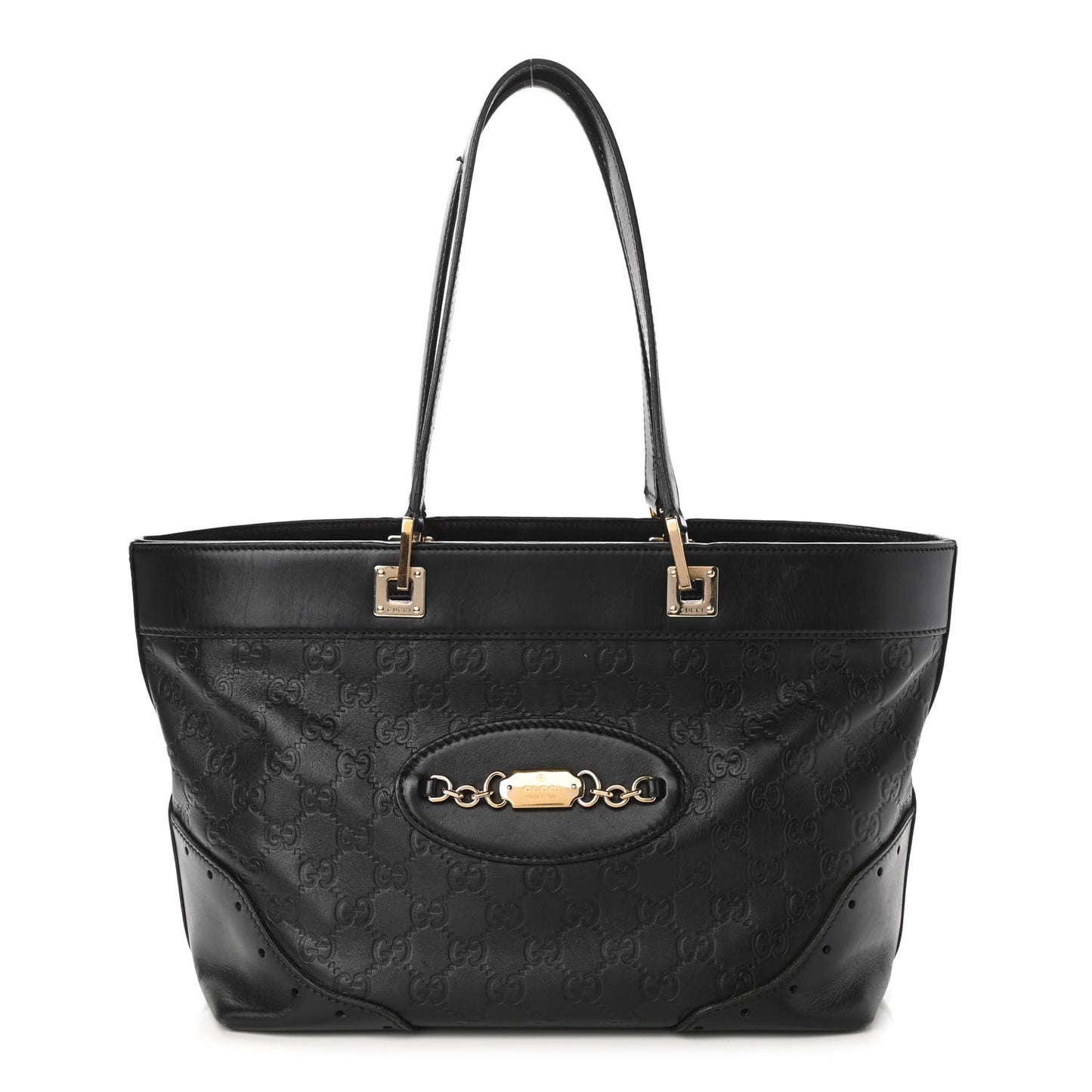 Guccissima Large Punch Tote Black