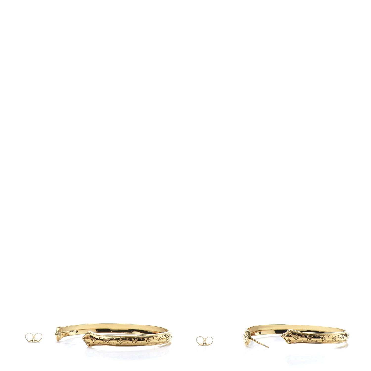 Louis Vuitton Nanogram Sweet Dreams Hoop Earrings GM Gold 2 of 8
