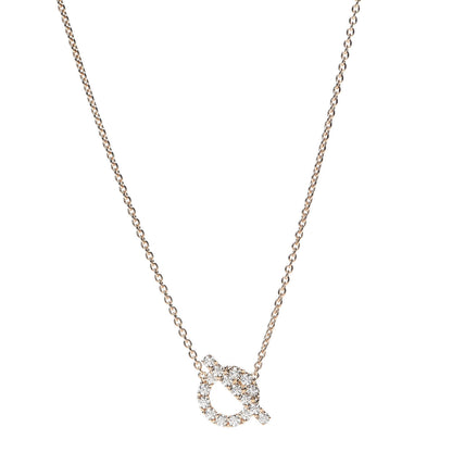 Hermes 18K Rose Gold Diamond Finesse Pendant Necklace 1 of 6