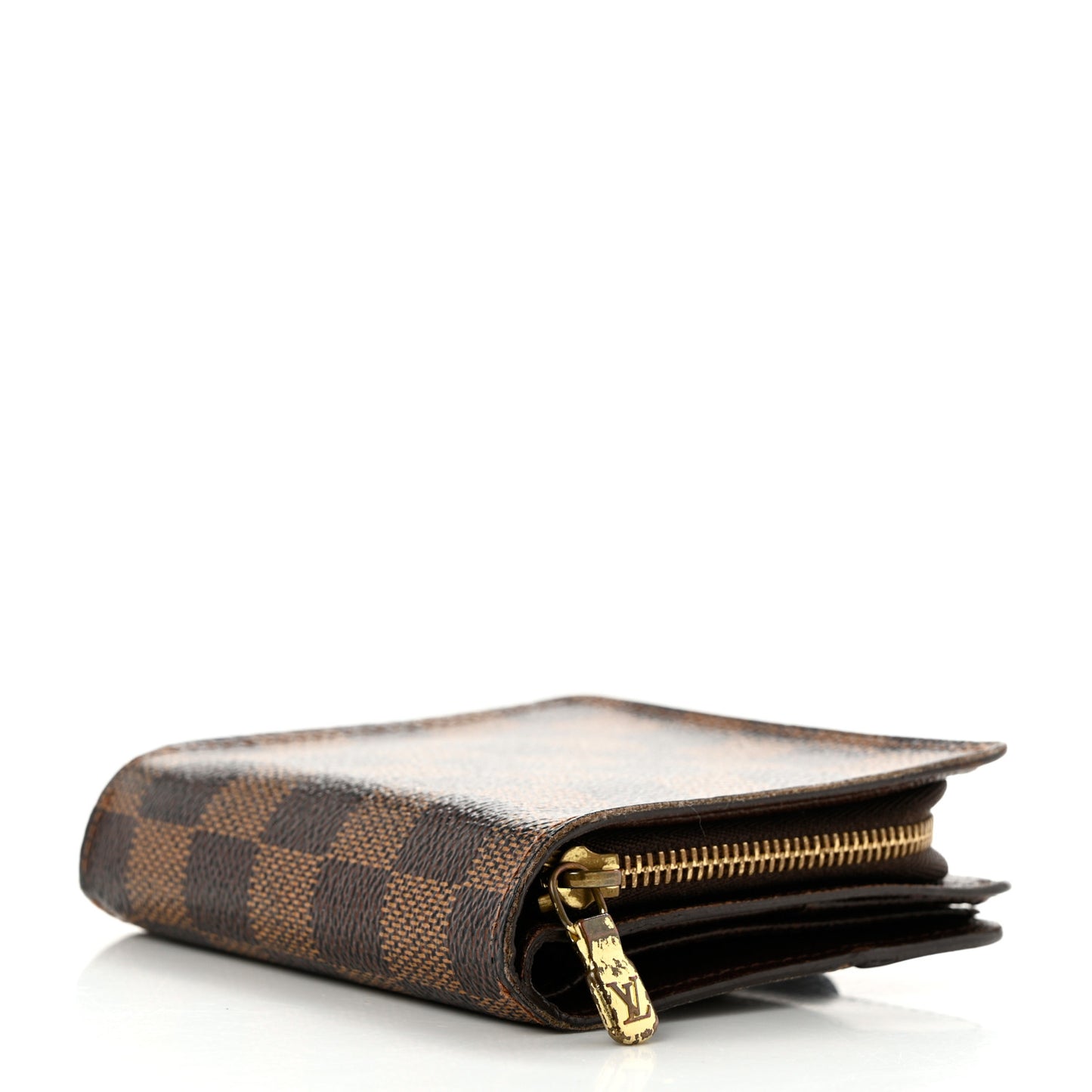 Damier Ebene Zippe Zipped Compact Wallet