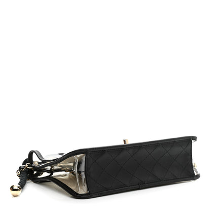 Chanel Lambskin PVC Sand By The Sea Flap With Pearl Strap Black 4 of 10