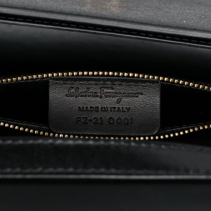 Salvatore Ferragamo Calfskin Studded Vara Bow Bag Black 8 of 11