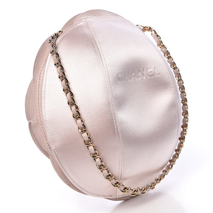 Chanel Lambskin Satin Camellia Clutch Light Pink 3 of 14