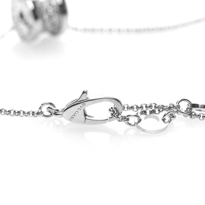 Bulgari 18K White Gold Diamond Small B.Zero1 Pave Pendant Necklace 6 of 7