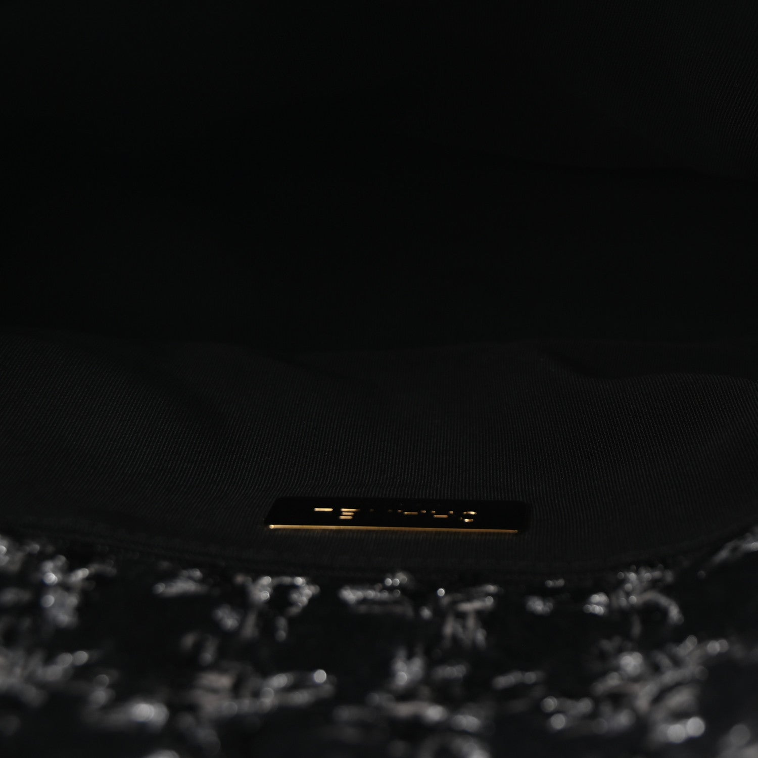 Chanel Tweed Quilted Large Chanel 19 Flap Black Silver Ecru 5 of 10