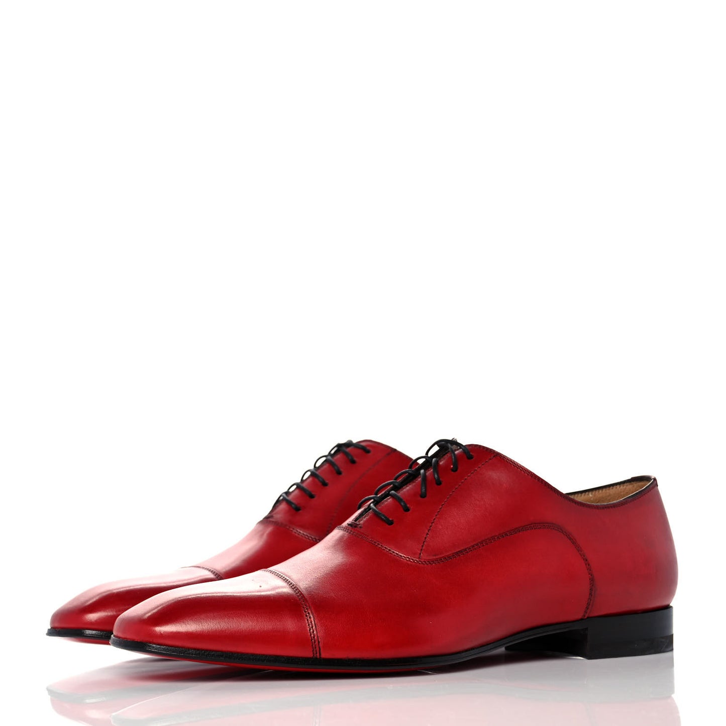 Calfskin Flat Loafers 42 Red
