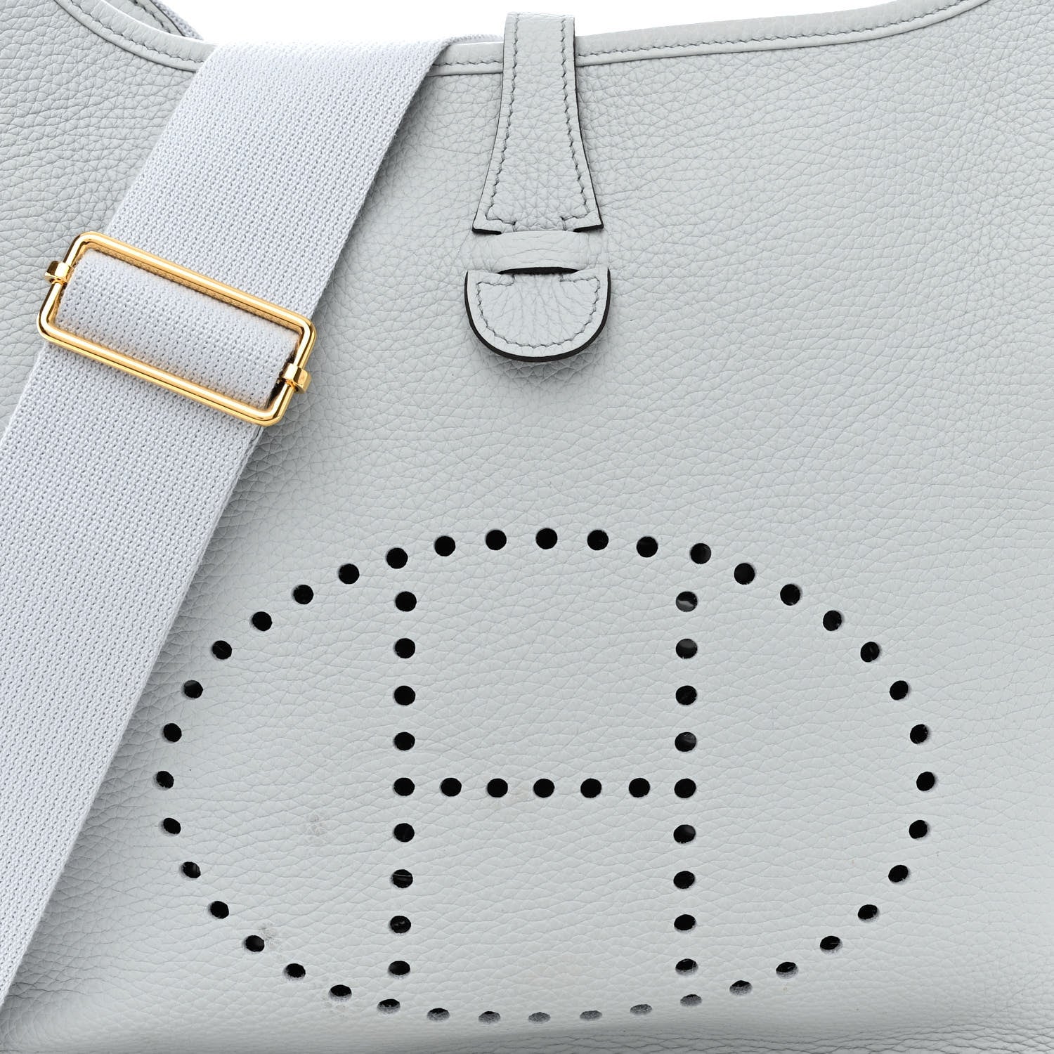 Hermes Taurillon Clemence Evelyne III PM Bleu Pale 8 of 13