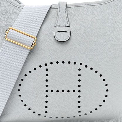 Hermes Taurillon Clemence Evelyne III PM Bleu Pale 8 of 13
