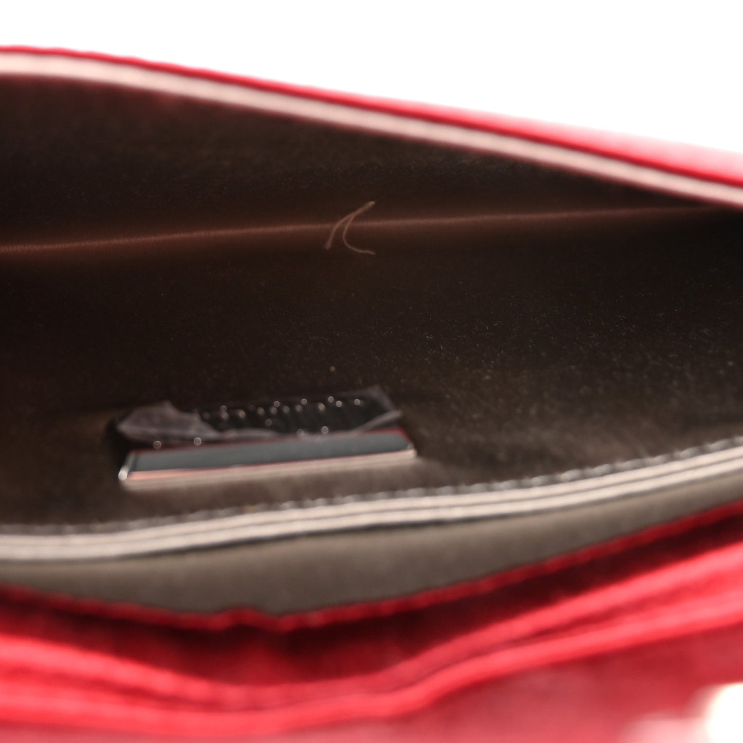 Crystal Satin Bow Clutch Crimson Silver