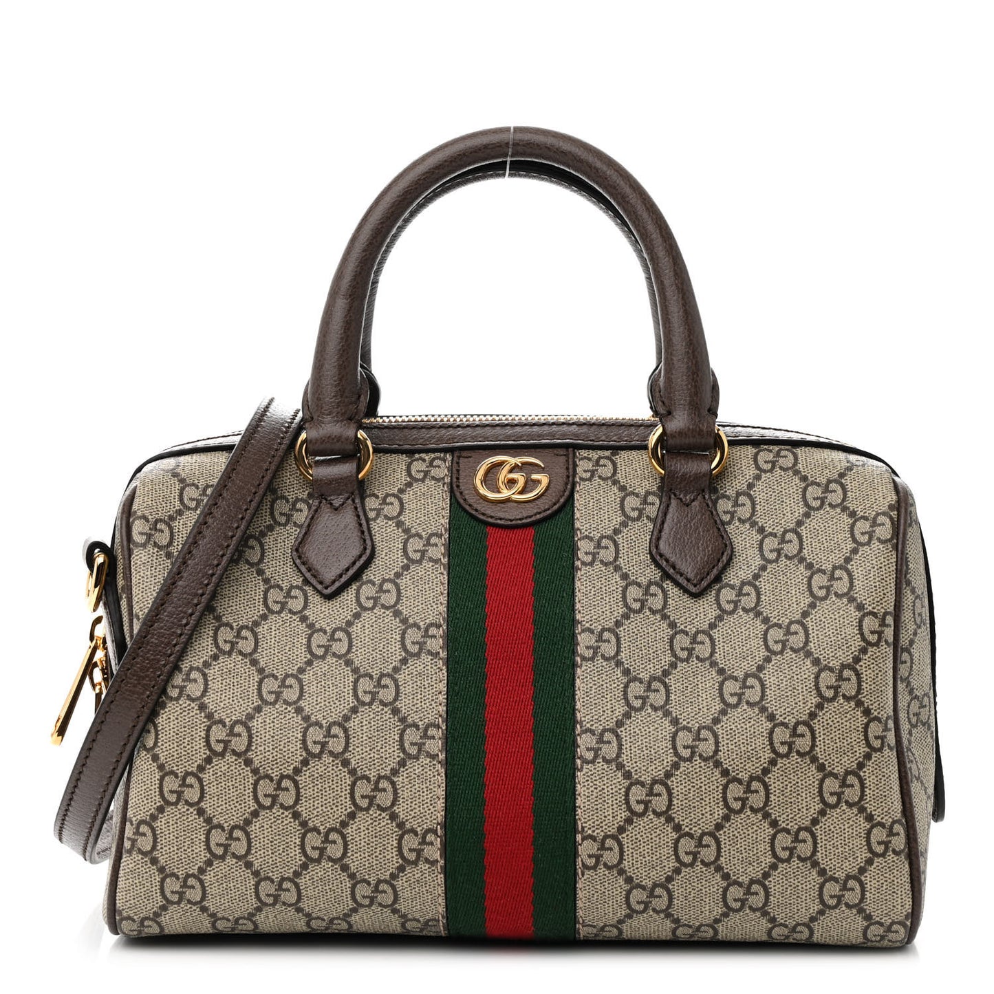 GG Supreme Monogram Web Small Ophidia Top Handle Bag Beige Ebony