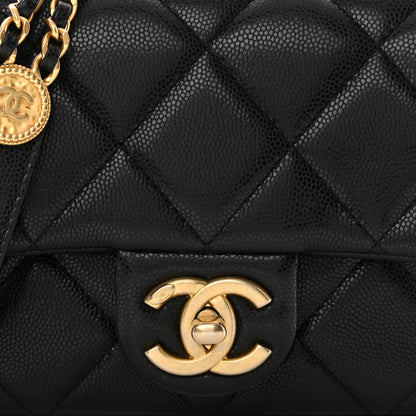 Chanel Caviar Quilted Mini Twist Your Buttons Flap Black 8 of 13