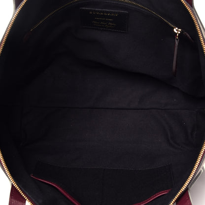 Burberry Derby Calfskin House Check Medium Welburn Tote Mahogany Red 5 of 8