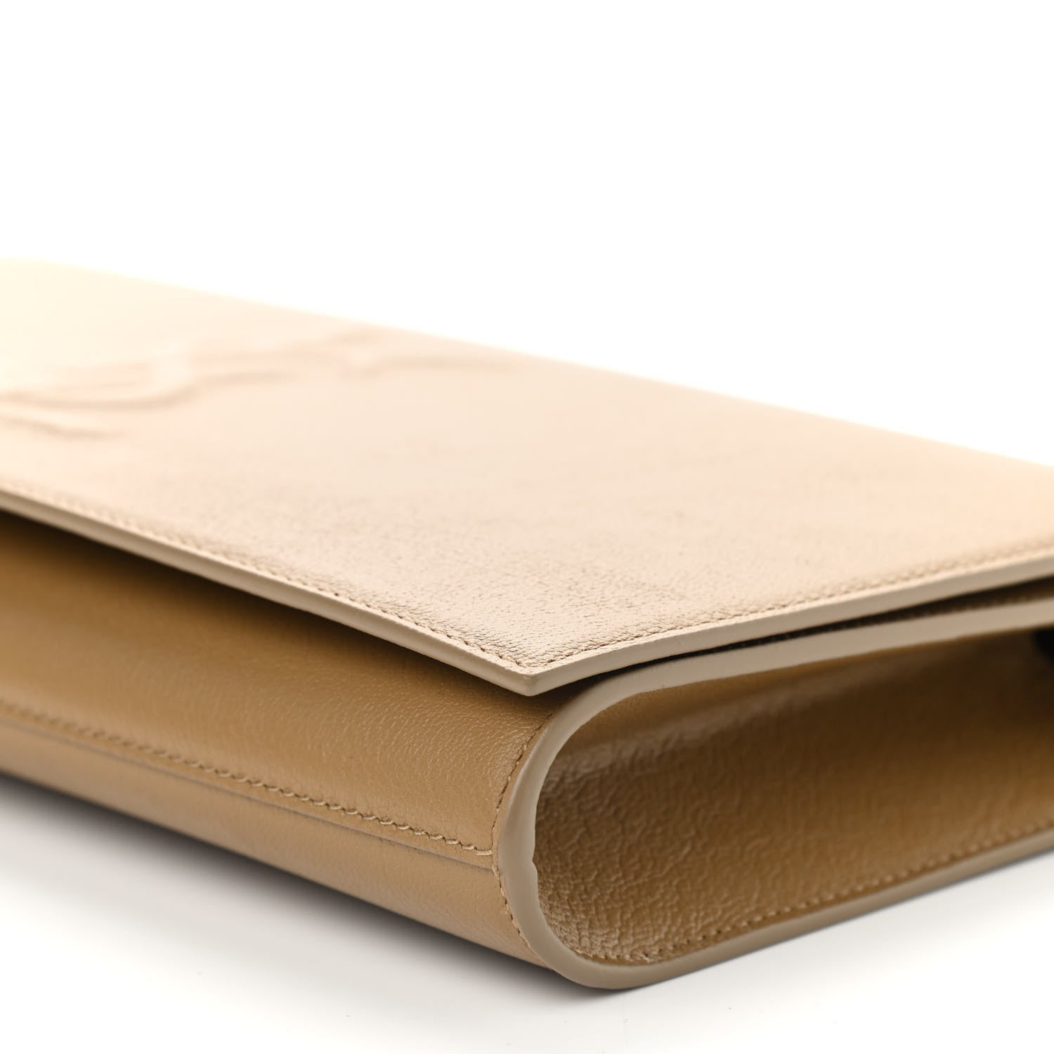 Saint Laurent Calfskin Large Belle De Jour Clutch Beige 9 of 9