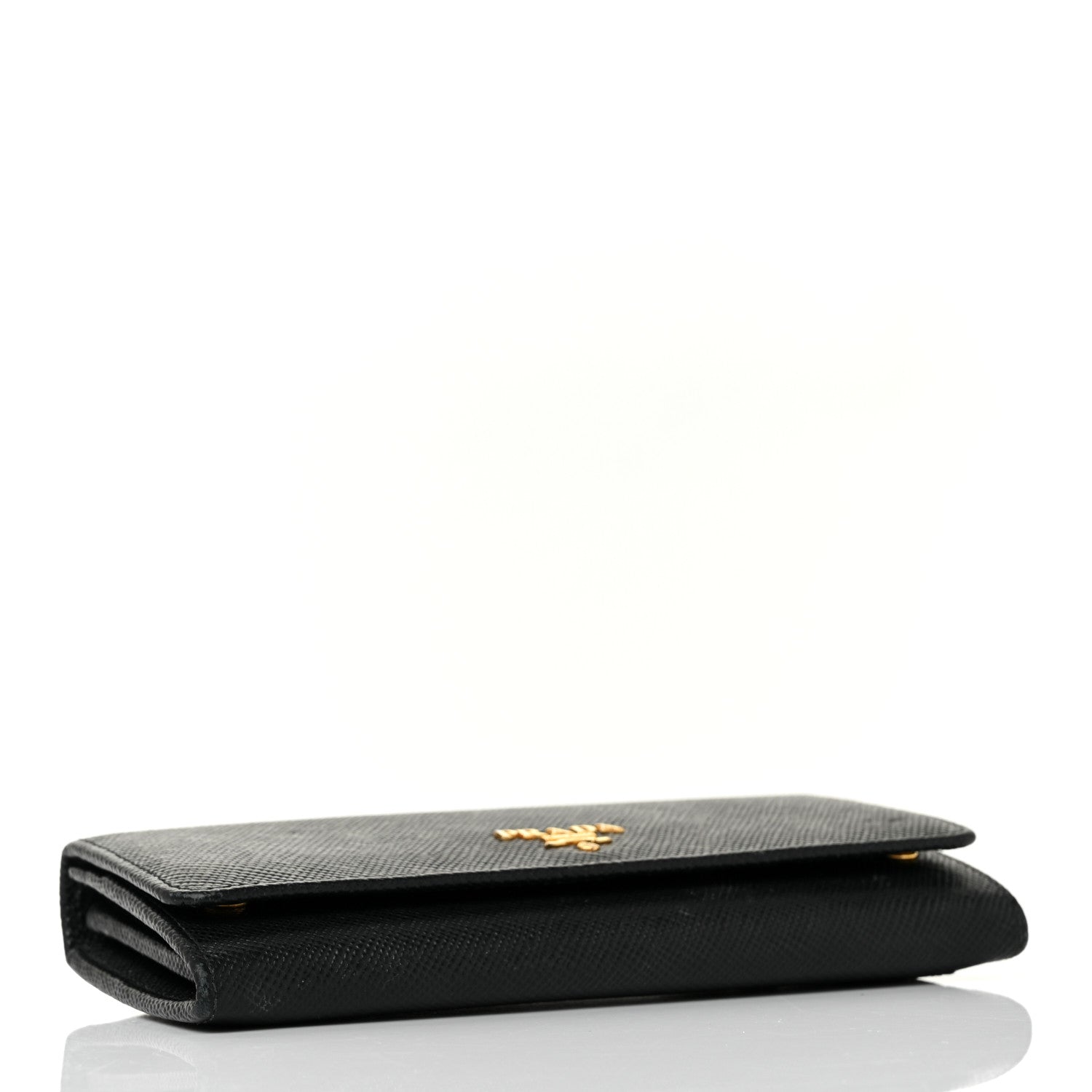 Prada Saffiano Metal Continental Flap Wallet Black 4 of 8