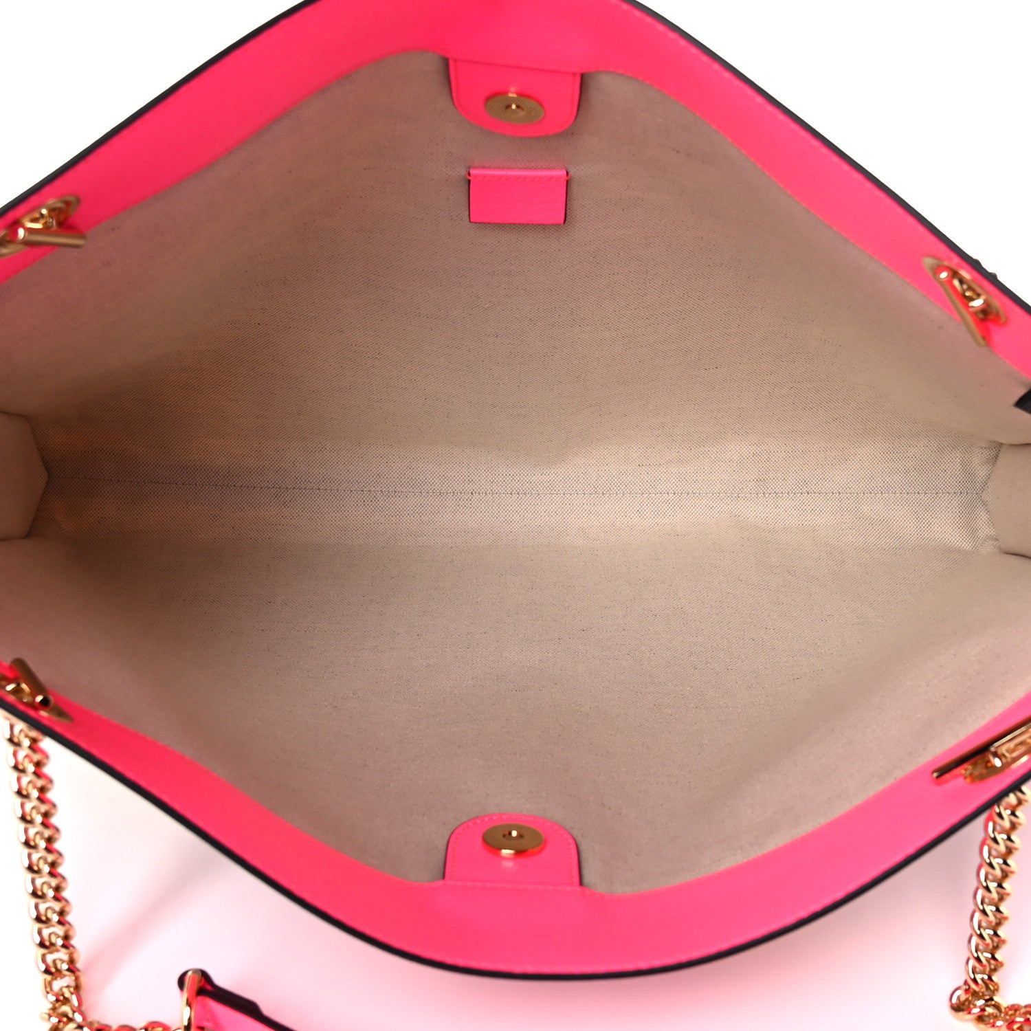 Gucci Canvas Flora Large Rajah Chain Tote White Multicolor Fuxia Fluo 4 of 10