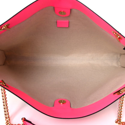 Gucci Canvas Flora Large Rajah Chain Tote White Multicolor Fuxia Fluo 4 of 10