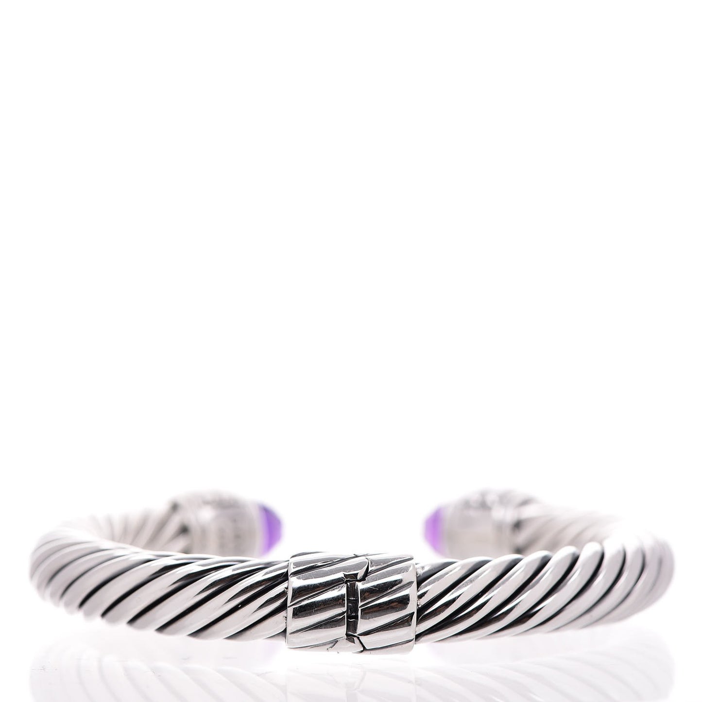 Sterling Silver Amethyst 10mm Cable Classics Bracelet
