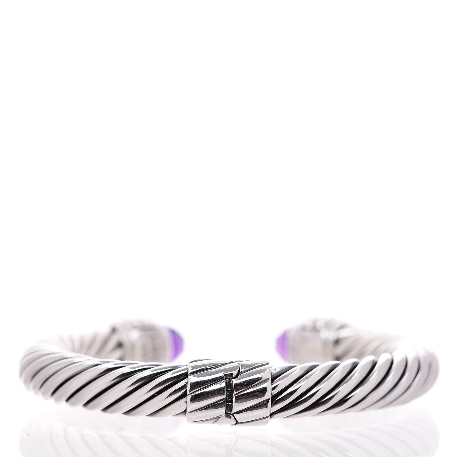 David Yurman Sterling Silver Amethyst 10mm Cable Classics Bracelet 3 of 4