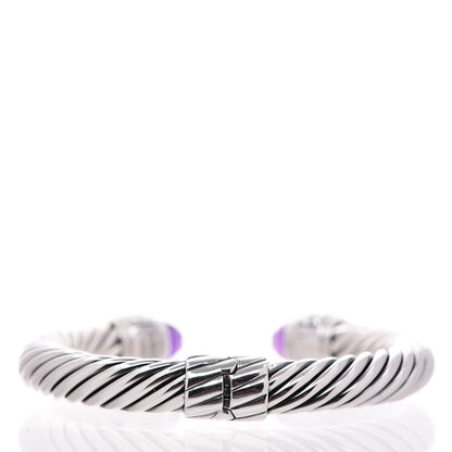 David Yurman Sterling Silver Amethyst 10mm Cable Classics Bracelet 3 of 4