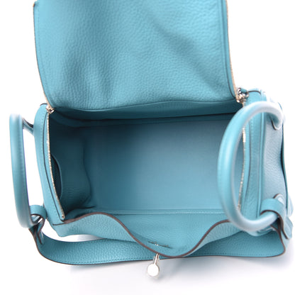 Hermes Taurillon Clemence Lindy 26 Bleu Saint Cyr 5 of 9