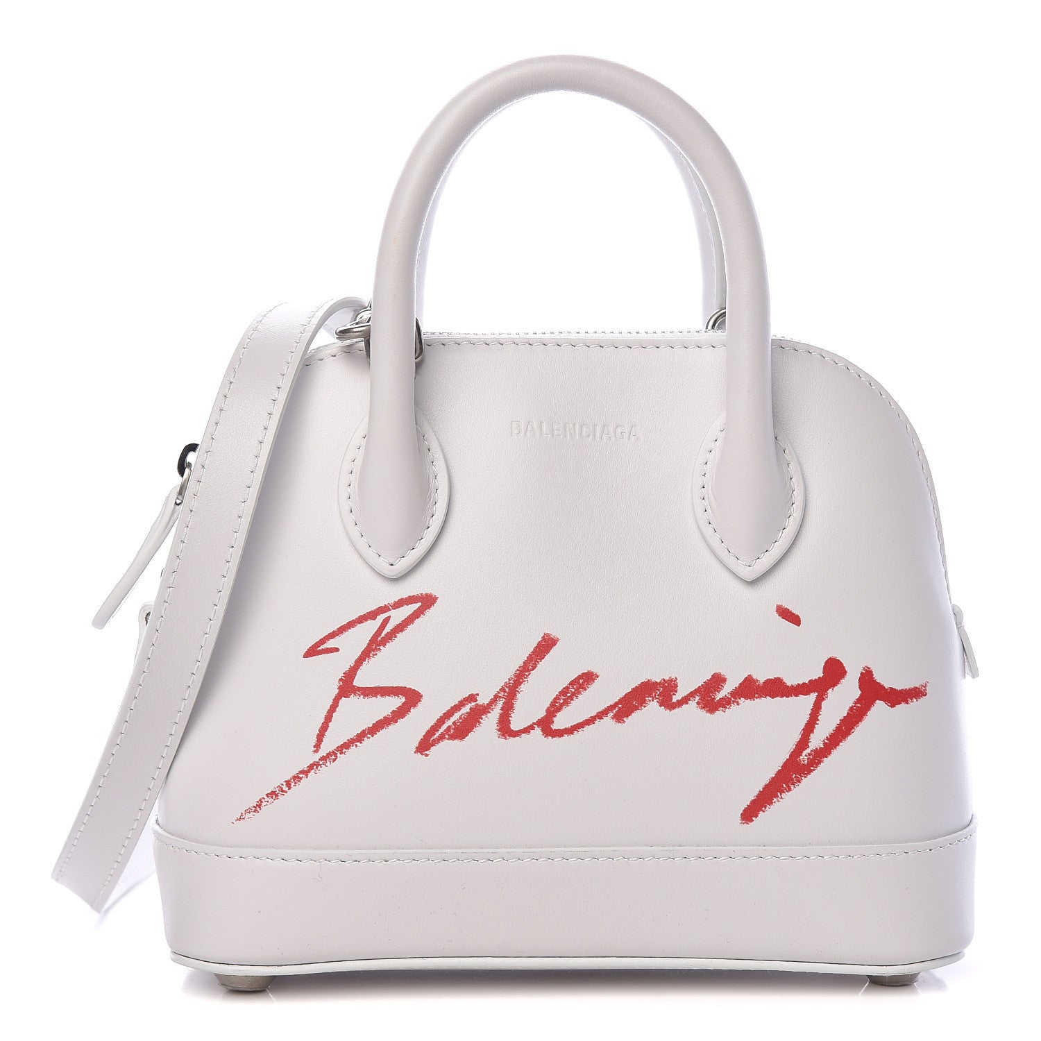 Balenciaga Calfskin Lipstick Logo XXS Ville Top Handle Bag White 1 of 10