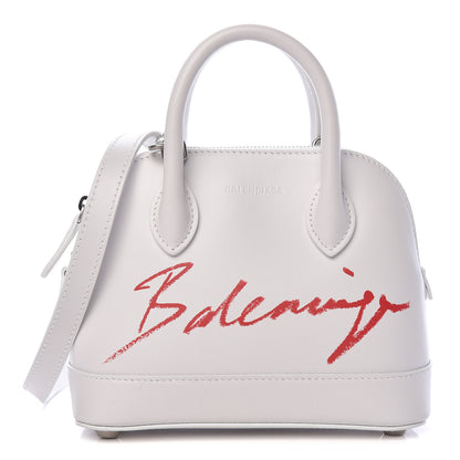 Balenciaga Calfskin Lipstick Logo XXS Ville Top Handle Bag White 1 of 10