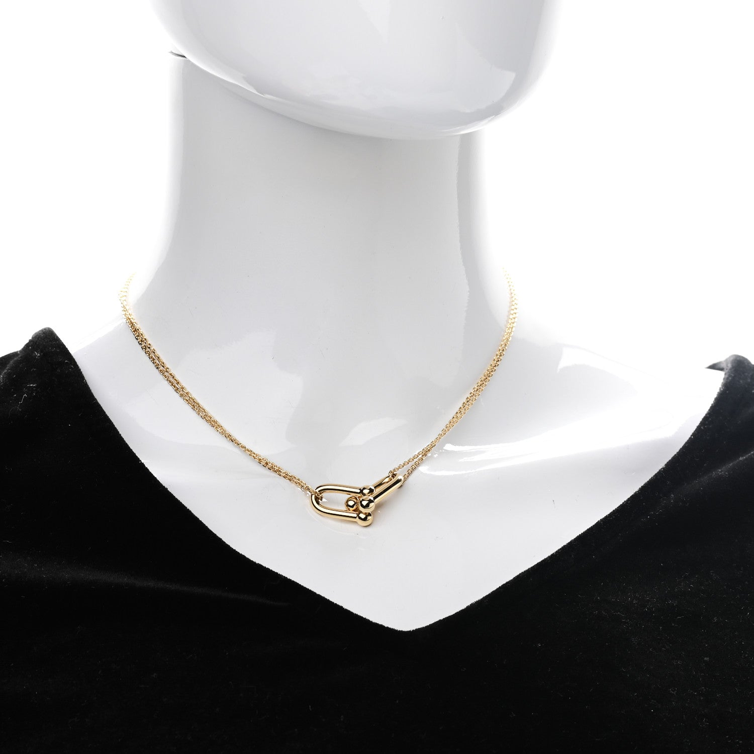 Tiffany 18K Yellow Gold HardWear Double Link Pendant Necklace 2 of 7