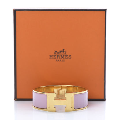 Hermes Enamel Wide Clic Clac H Bracelet PM Rose Dragee 6 of 6