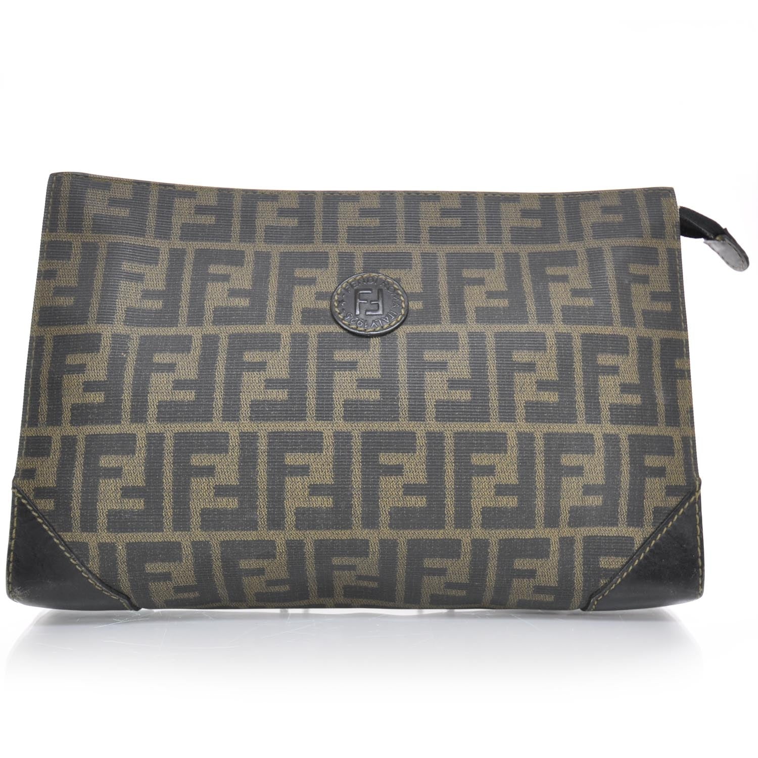 Fendi Zucca Cosmetic Pouch Tobacco 1 of 8