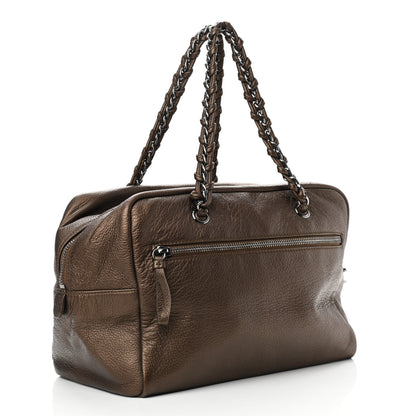 Chanel Metallic Deerskin Large Luxe Ligne Bowler Bronze 3 of 10