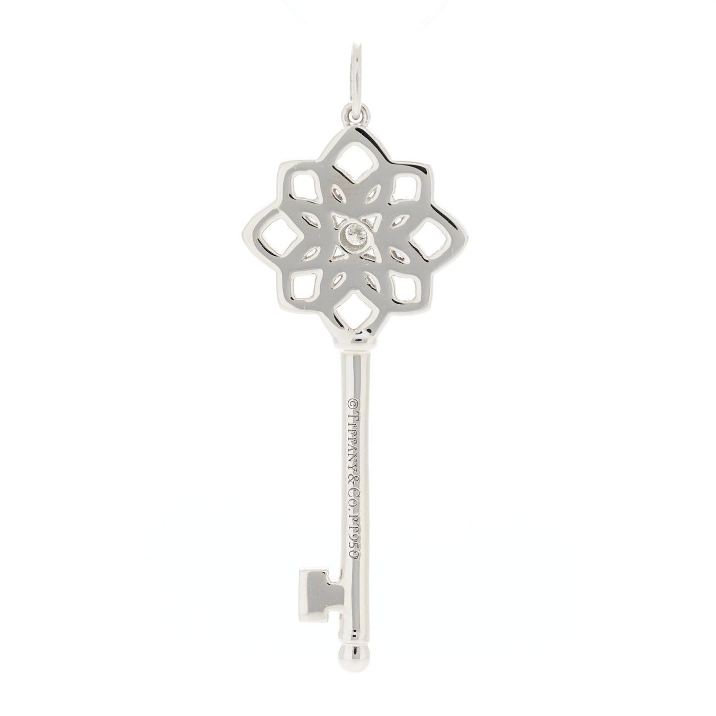 Platinum Diamond Medium Woven Key Pendant