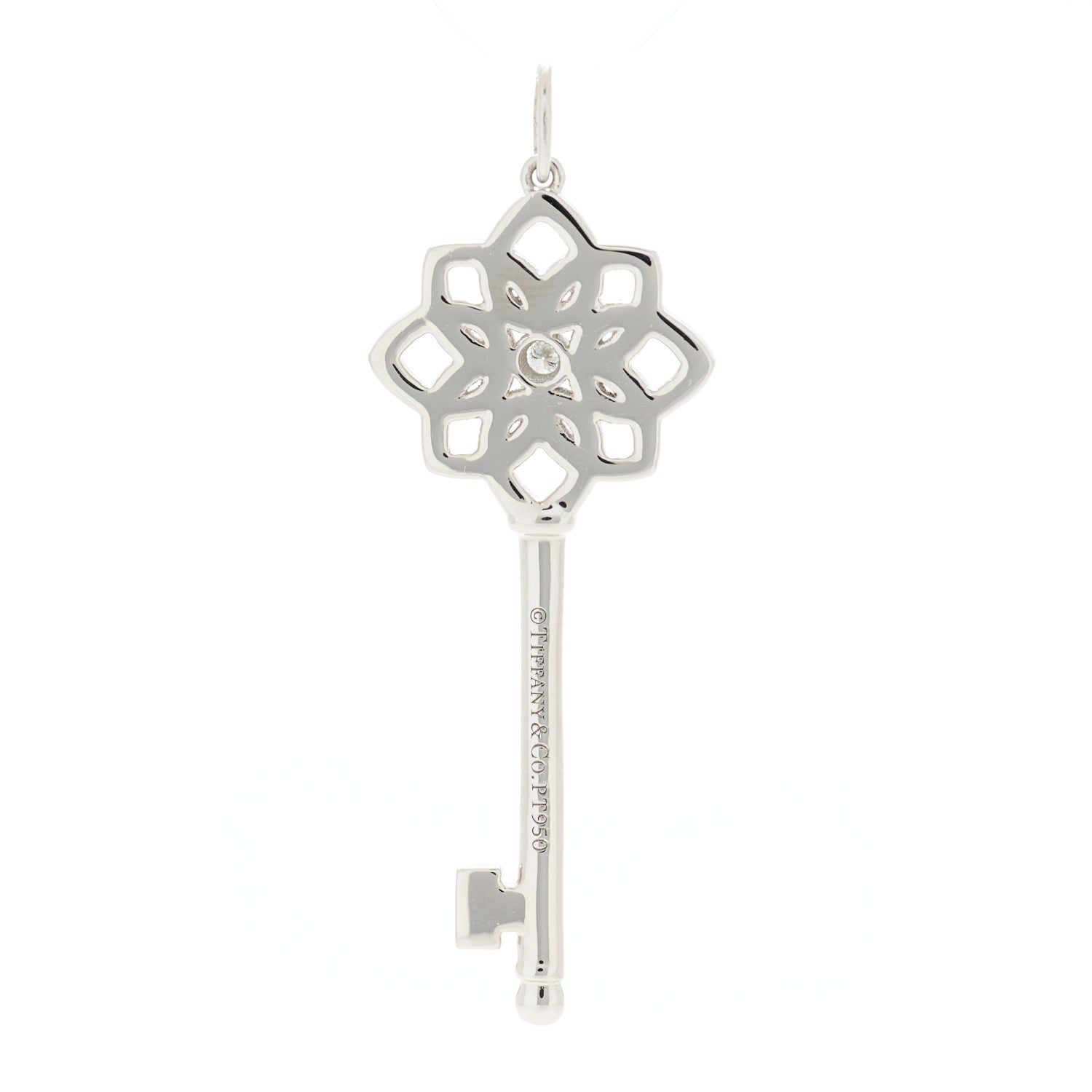 Tiffany Platinum Diamond Medium Woven Key Pendant 4 of 4