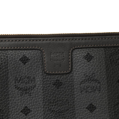 MCM Striped Visetos Liz Shopper Tote Pouch Phantom Grey 6 of 9