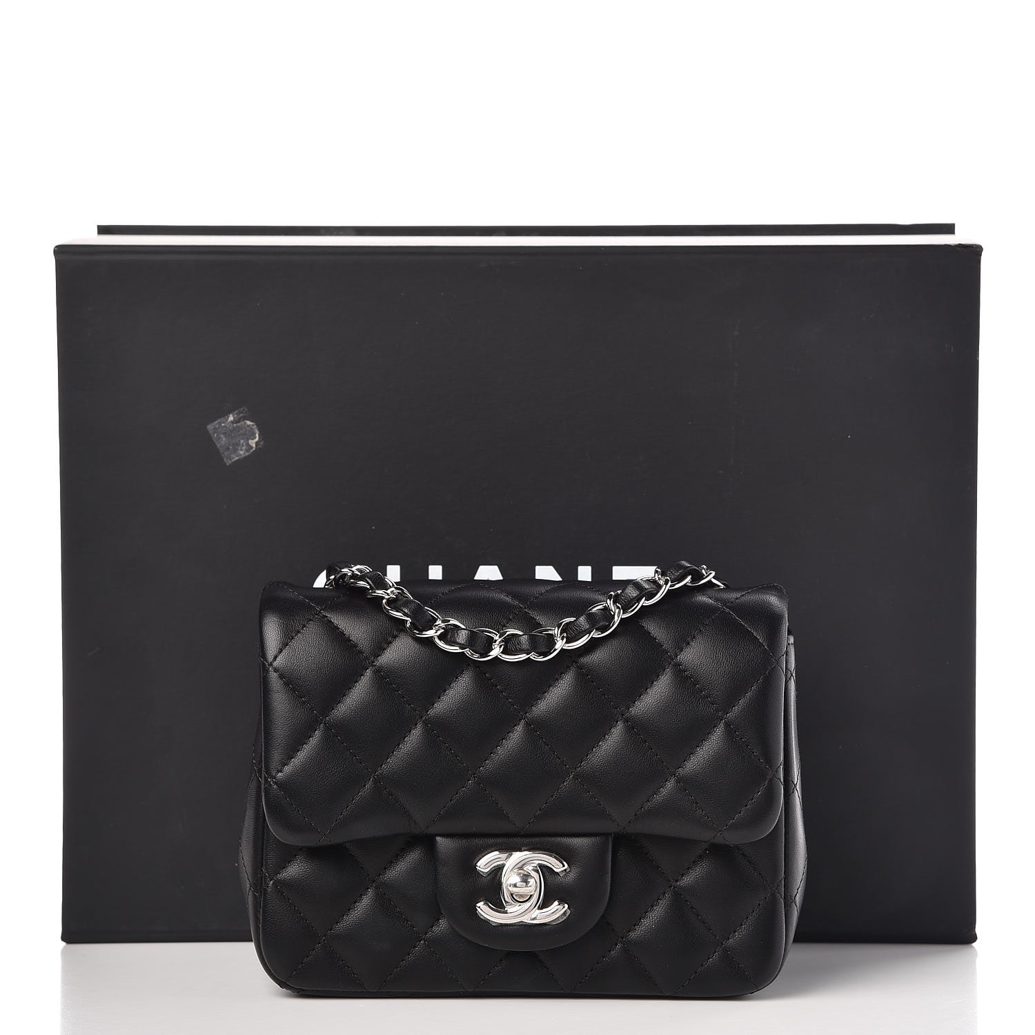 Chanel Lambskin Quilted Mini Square Flap Black 8 of 8