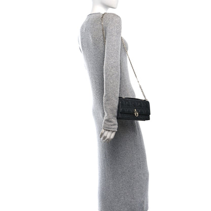 Christian Dior Lambskin Lady Dior Top Handle Clutch Black 3 of 9