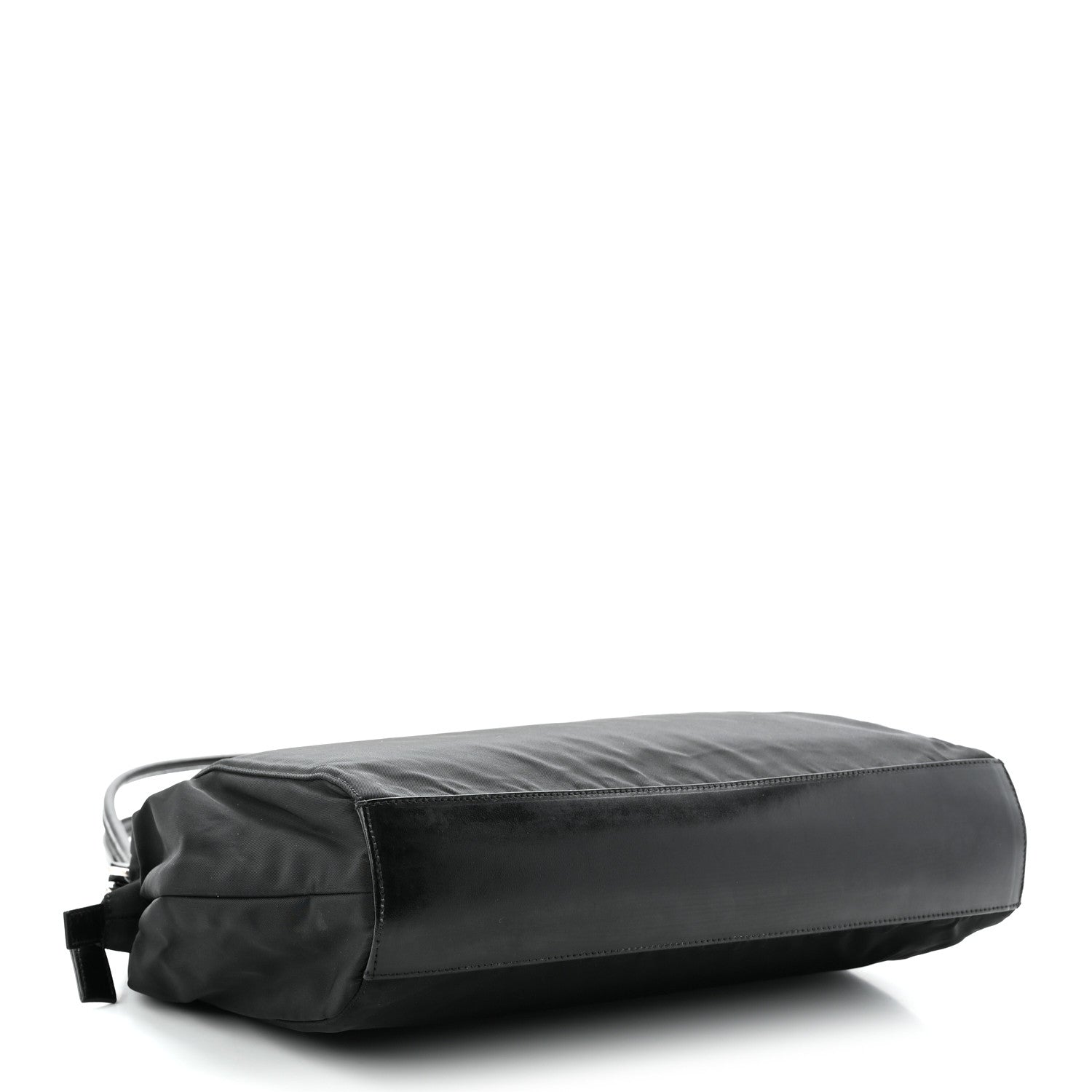 Prada Tessuto Nylon Calfskin Shoulder Bag Black 3 of 9