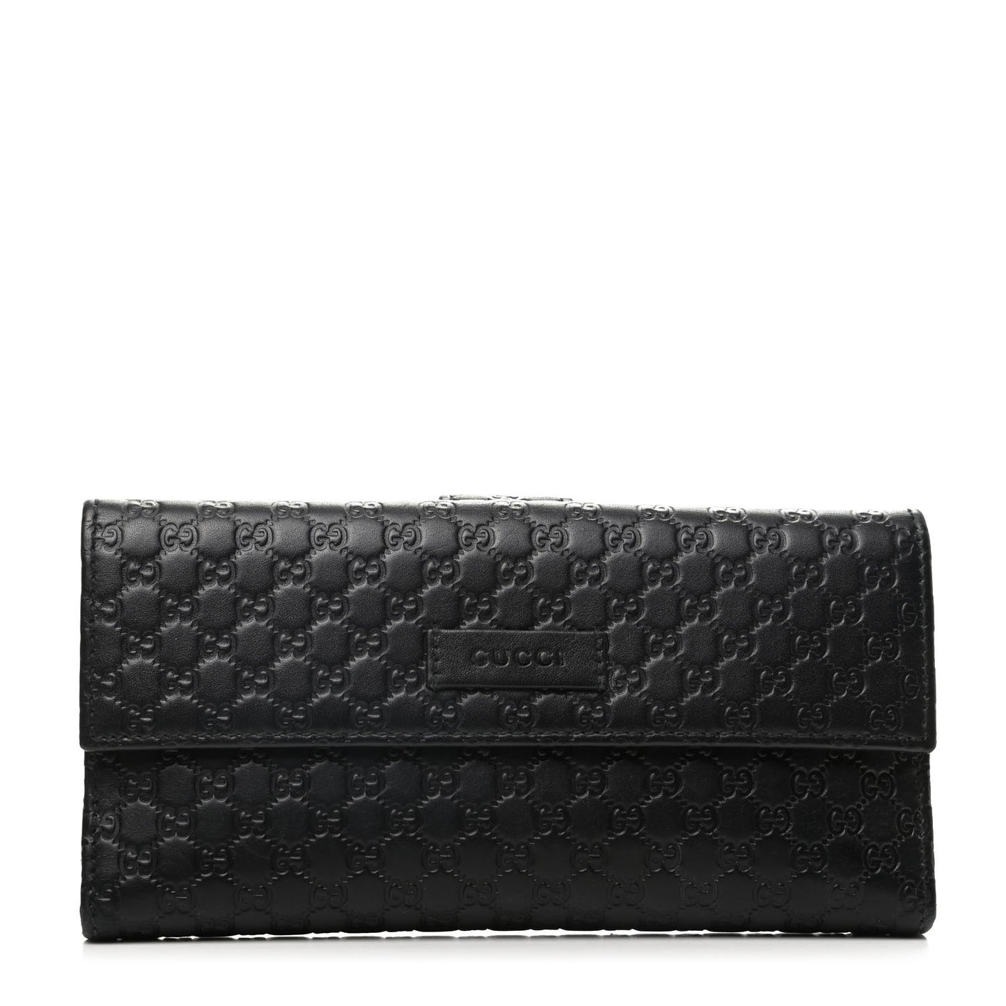 Microguccissima Continental Flap Wallet Black