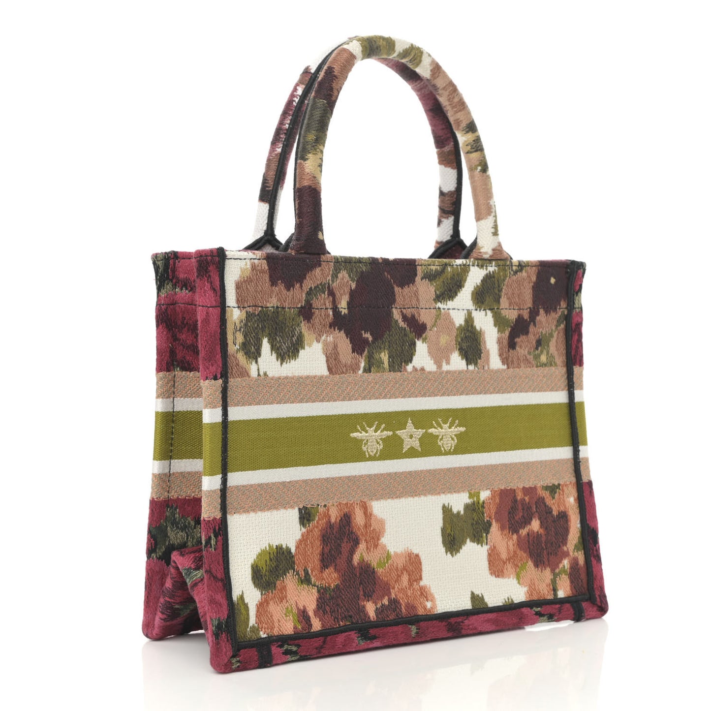 Canvas Embroidered Floral Book Tote Multicolor