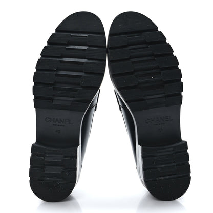 Chanel Calfskin Metal CC Loafers 40 Black 5 of 8