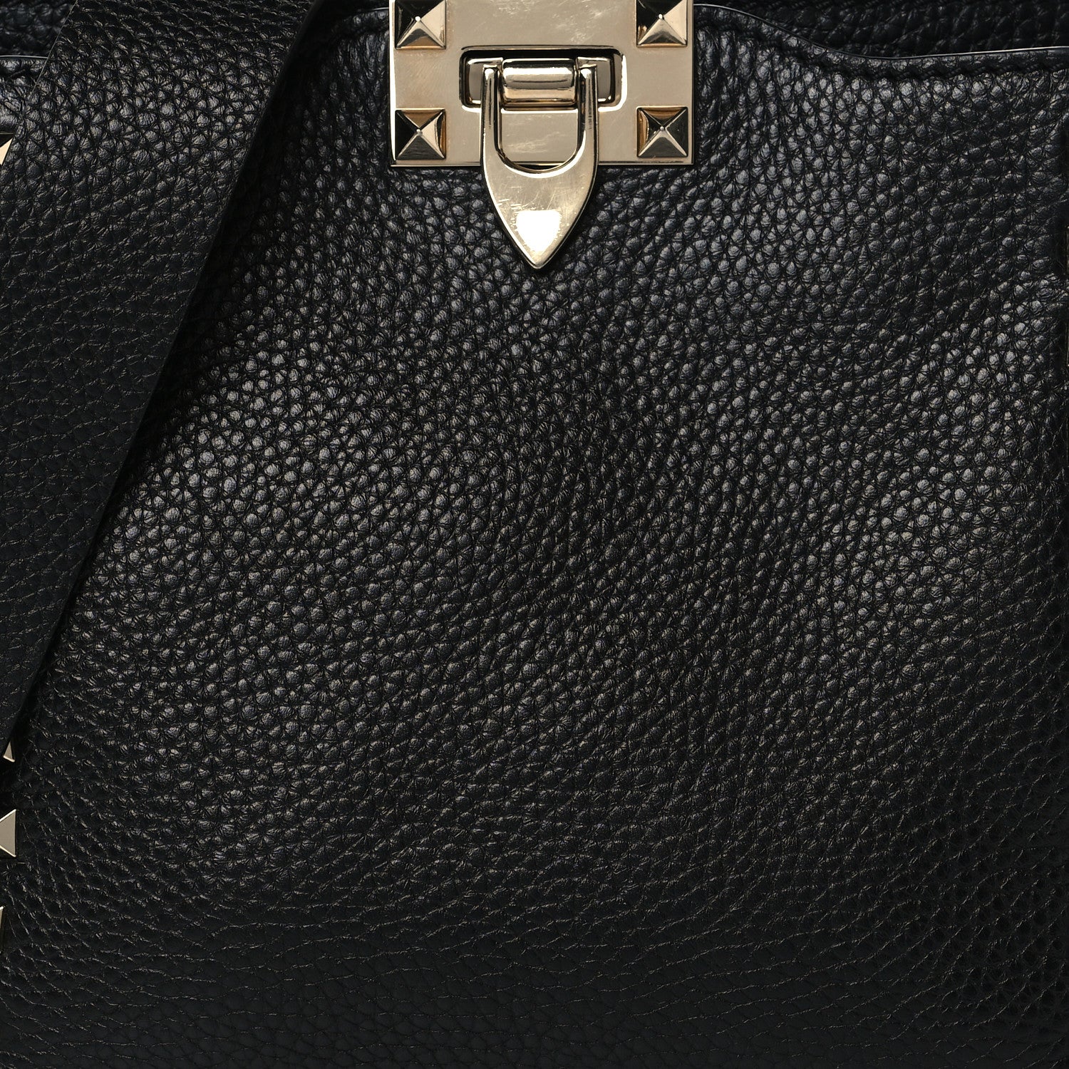 Valentino Garavani Pebbled Calfskin Mini Rockstud Flip-Lock Messenger Bag Black 6 of 8