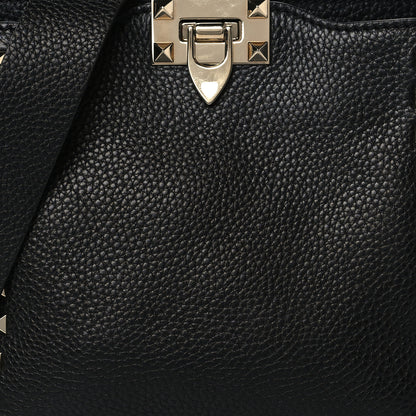 Valentino Garavani Pebbled Calfskin Mini Rockstud Flip-Lock Messenger Bag Black 6 of 8