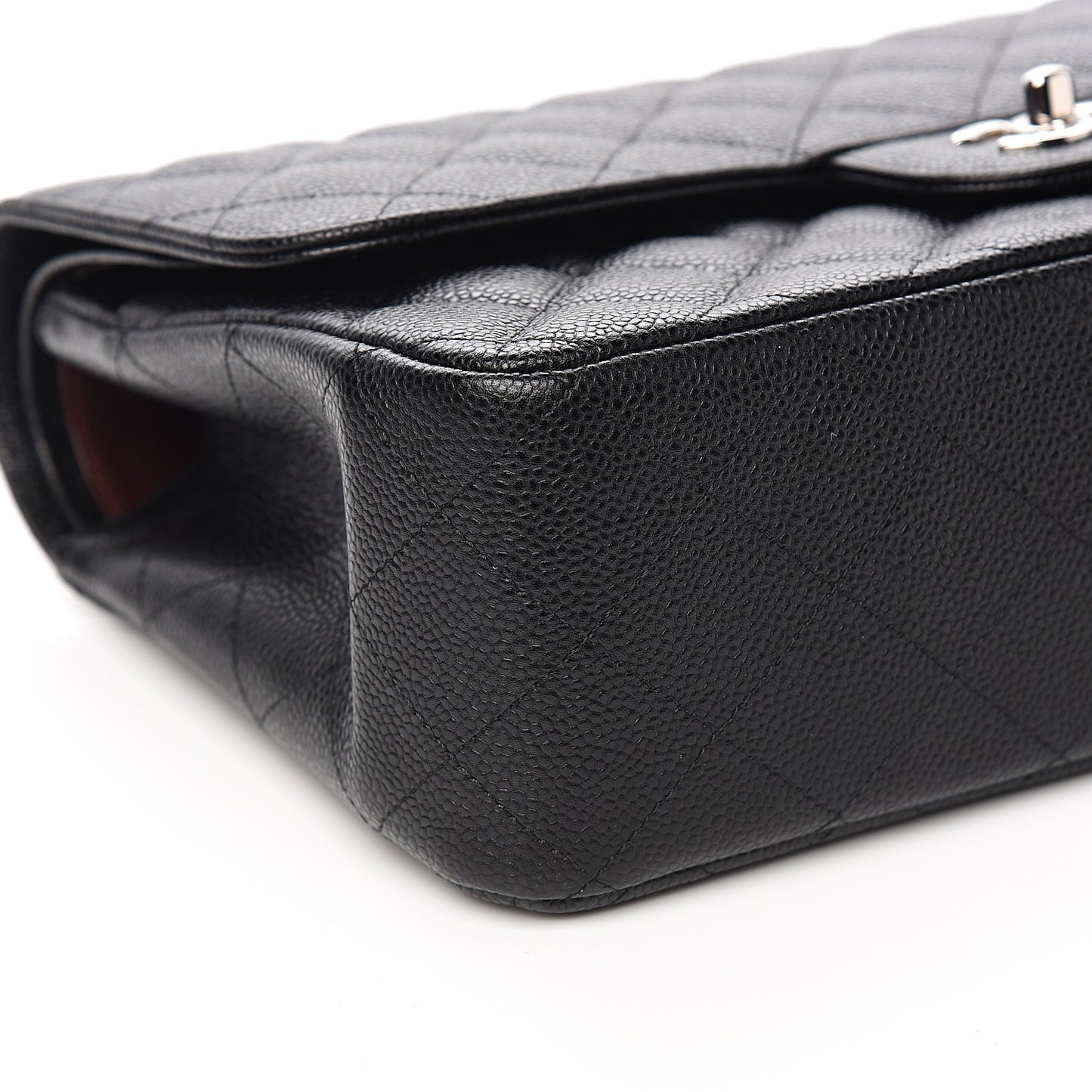 Caviar Quilted Jumbo Double Flap Black