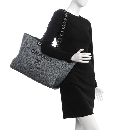 Chanel Canvas Large Deauville Tote Charcoal 3 of 16