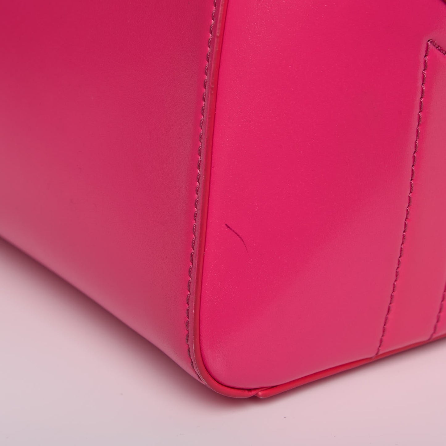 Shiny Lord Calfskin Mini Antigona Shocking Pink
