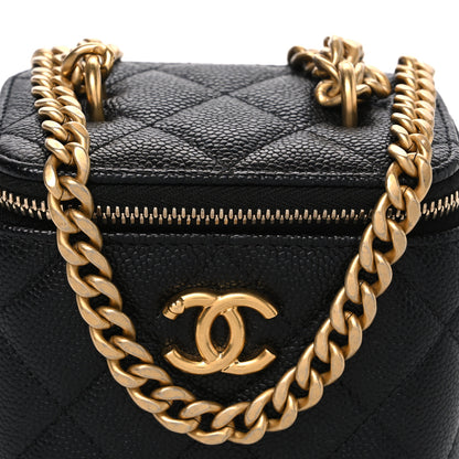 Chanel Caviar Quilted Sweetheart Mini Vanity Case Black 8 of 10
