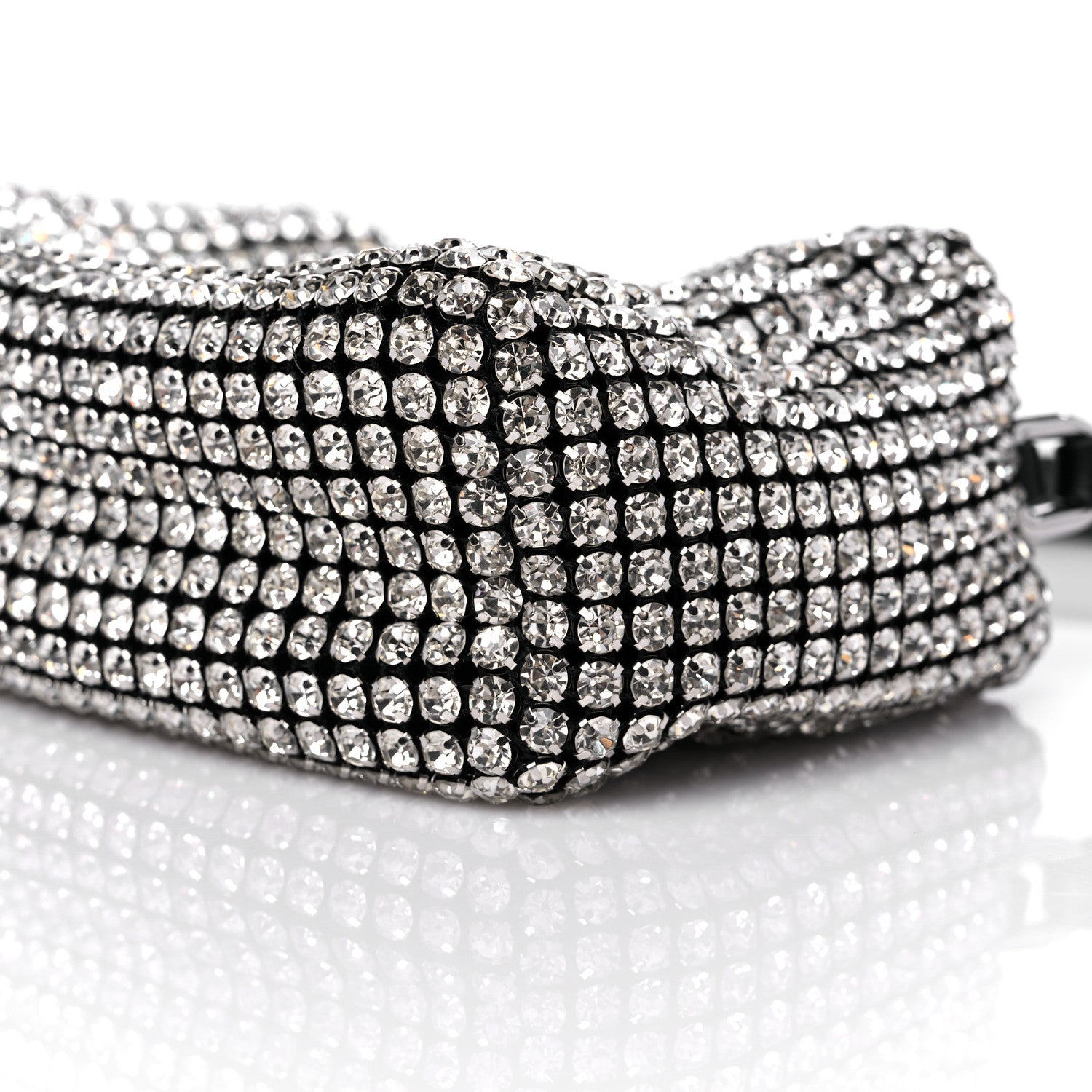Alexander Wang Mesh Crystal Rhinestone Mini Heiress Pouch Black Silver 8 of 9