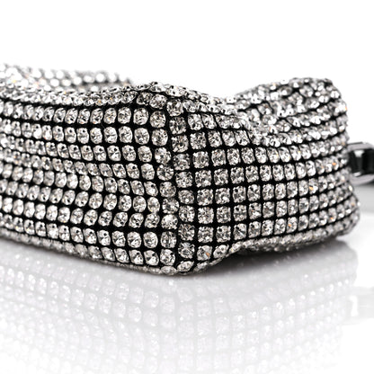 Alexander Wang Mesh Crystal Rhinestone Mini Heiress Pouch Black Silver 8 of 9
