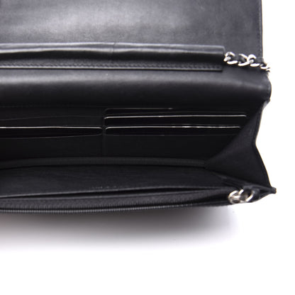 Chanel Lambskin Diamond Stitched Wallet On Chain WOC Black 4 of 11