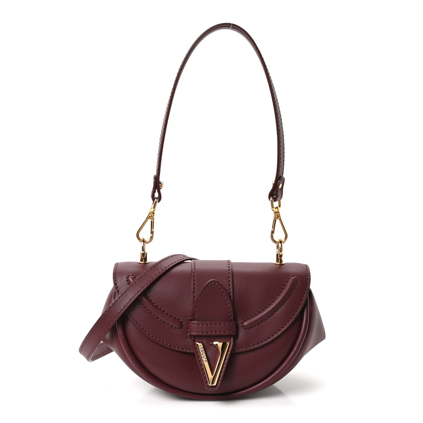 Vitello Virtus Small Shoulder Bag Burgundy