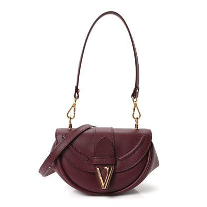 Versace Vitello Virtus Small Shoulder Bag Burgundy 1 of 9